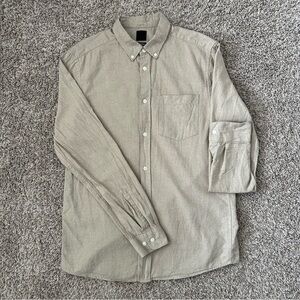 H&M Men's Light Brown Casual Button-Down Shirt